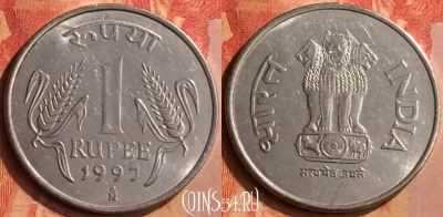 Индия 1 рупия 1997 года, Mo Мехико, KM# 92.2, 119n-059