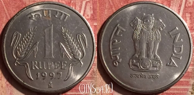 Индия 1 рупия 1997 года, Mo Мехико, KM# 92.2, 197n-069