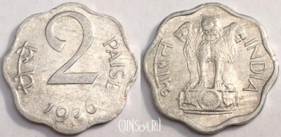 Индия 2 пайса 1976 года, KM 13.6, 78-020a