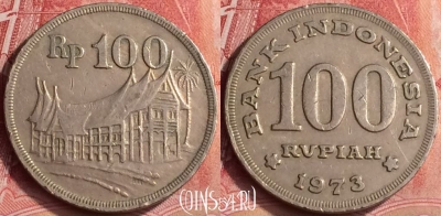 Индонезия 100 рупий 1973 года, KM# 36, 351l-065