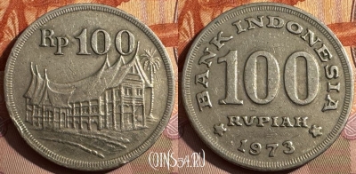 Индонезия 100 рупий 1973 года, KM# 36, 369s-049