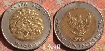 Индонезия 1000 рупий 2000 года, KM# 56, 157i-060