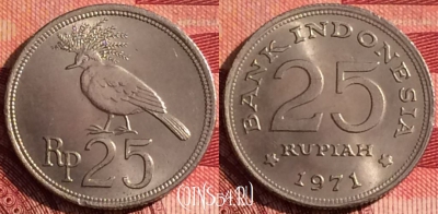 Индонезия 25 рупий 1971 года, KM# 34, 274i-089