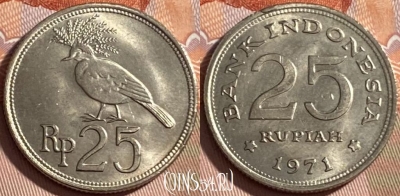 Индонезия 25 рупий 1971 года, KM# 34, 489р-077