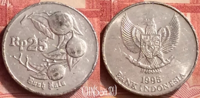 Индонезия 25 рупий 1995 года, KM# 55, 063m-117
