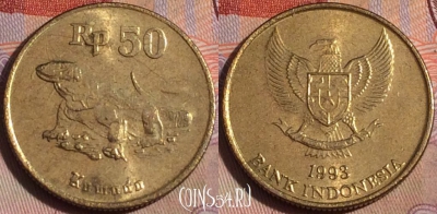 Индонезия 50 рупий 1993 года, KM# 52, 150b-019