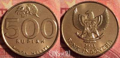 Индонезия 500 рупий 2003 года, KM# 59, 166j-099