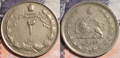 Иран 2 риала 1973 года (۱۳۵۲), KM# 1173, a118-112