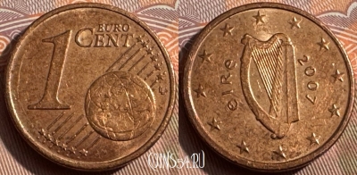Ирландия 1 евроцент 2007 года, KM# 32, 156s-003