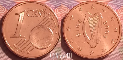 Ирландия 1 евроцент 2009 года, KM# 32, UNC, 271j-089