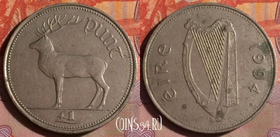 Ирландия 1 фунт 1994 года, KM# 27, 092f-065