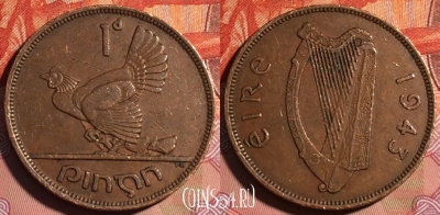 Ирландия 1 пенни 1943 года, KM# 11, 226a-097
