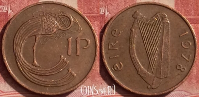 Ирландия 1 пенни 1978 года, KM# 20, 380k-031