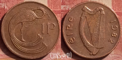 Ирландия 1 пенни 1982 года, KM# 20, 260l-030