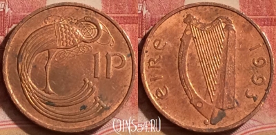 Ирландия 1 пенни 1993 года, KM# 20a, 380k-079