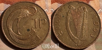 Ирландия 1 пенни 1993 года, KM# 20a, s481s-031