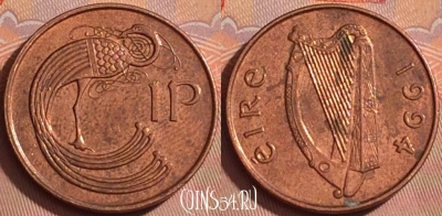 Ирландия 1 пенни 1994 года, KM# 20a, 359k-141