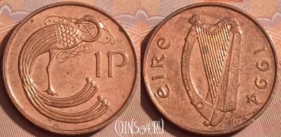 Ирландия 1 пенни 1994 года, KM# 20a, 362k-051