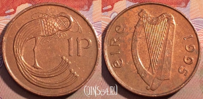 Ирландия 1 пенни 1995 года, KM# 20a, 096c-142