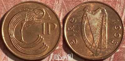 Ирландия 1 пенни 1995 года, KM# 20a, 279p-104