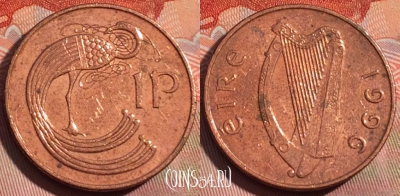 Ирландия 1 пенни 1996 года, KM# 20a, 276a-014