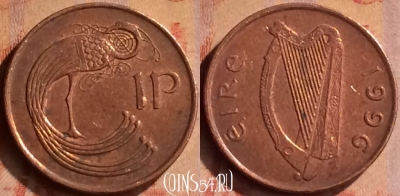 Ирландия 1 пенни 1996 года, KM# 20a, 416-002