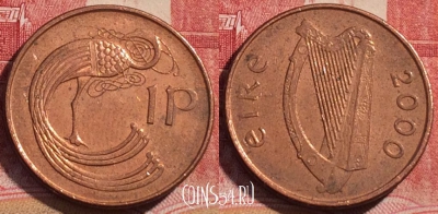 Ирландия 1 пенни 2000 года, KM# 20a, 067c-081