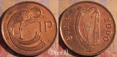 Ирландия 1 пенни 2000 года, KM# 20a, 168a-115