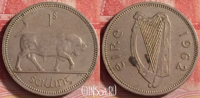 Ирландия 1 шиллинг 1962 года, KM# 14a, 208j-010