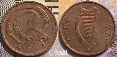 Ирландия 1/2 пенни 1971 года, KM# 19, 148-024