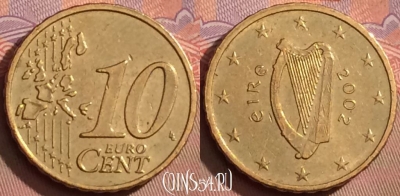Ирландия 10 евроцентов 2002 года, KM# 35, 093l-136