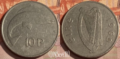 Ирландия 10 пенсов 1969 года, KM# 23, 290q-051