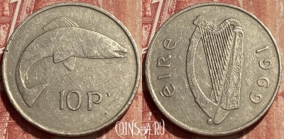 Ирландия 10 пенсов 1969 года, KM# 23, 391q-015