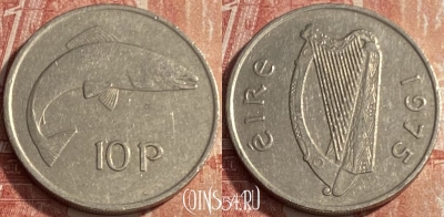 Ирландия 10 пенсов 1975 года, KM# 23, 234q-058