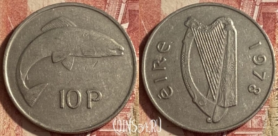 Ирландия 10 пенсов 1978 года, KM# 23, 056p-053