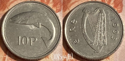 Ирландия 10 пенсов 1993 года, KM# 29, 164r-081 ♛