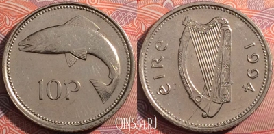 Ирландия 10 пенсов 1994 года, KM# 29, a087-137