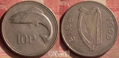 Ирландия 10 пенсов 1999 года, KM# 29, 140m-117