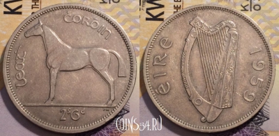 Ирландия 1/2 кроны 1959 года, KM# 16а, 236-003