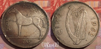 Ирландия 1/2 кроны 1962 года, KM# 16a, 153a-053