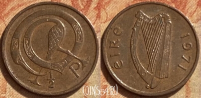 Ирландия 1/2 пенни 1971 года, KM# 19, 304q-021