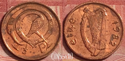 Ирландия 1/2 пенни 1982 года, KM# 19, 329k-022