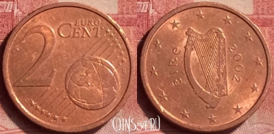 Ирландия 2 евроцента 2002 года, KM# 33, 051l-131