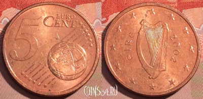 Ирландия 5 евроцентов 2002 года, KM# 33, 076c-032
