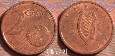 Ирландия 2 евроцента 2002 года, KM# 33, 251k-143