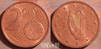 Ирландия 2 евроцента 2006 года, KM# 33, 050i-025