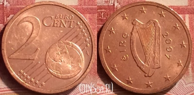 Ирландия 2 евроцента 2007 года, KM# 33, 178m-142
