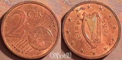 Ирландия 2 евроцента 2008 года, KM# 33, 376k-142