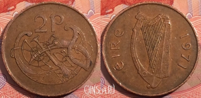 Ирландия 2 пенса 1971 года, KM# 21, a114-031