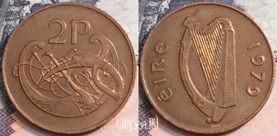 Ирландия 2 пенса 1979 года, KM# 21, a107-050